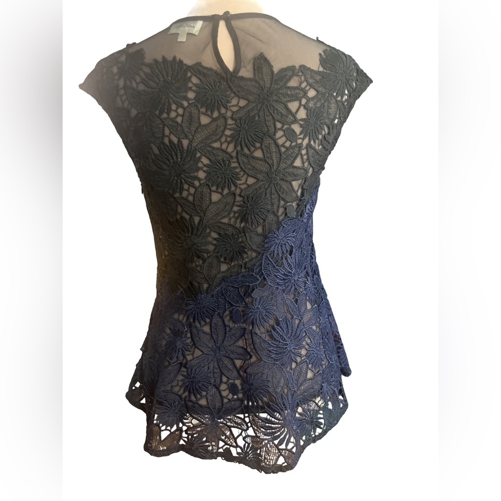 Anthropologie Deletta Black and Navy Lace Blouse - Picture 5 of 12